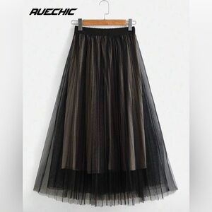 SHEIN Sheer Mesh Black Sheer Maxi Skirt Size M